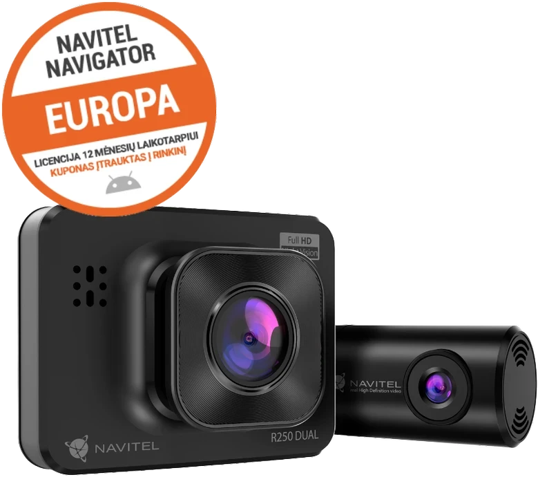 Navitel | R250 DUAL | Full HD | Dash Cam su papildoma galinio vaizdo kamera
