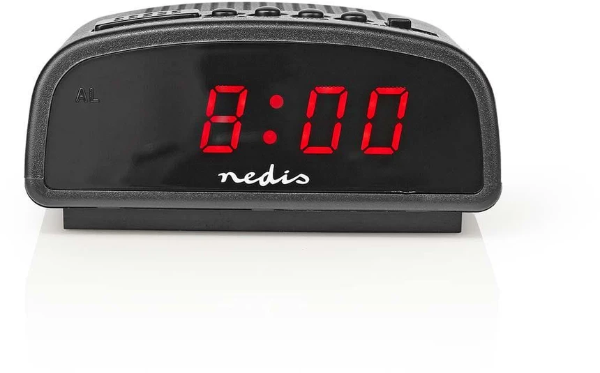 Stalinis laikrodis Nedis CLDK008BK LED su snaudimo funkcija be radijo, juodas