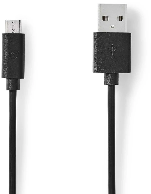 Nedis USB kabelis USB-A – micro-B 2 m juodas (CCGL60500BK20)
