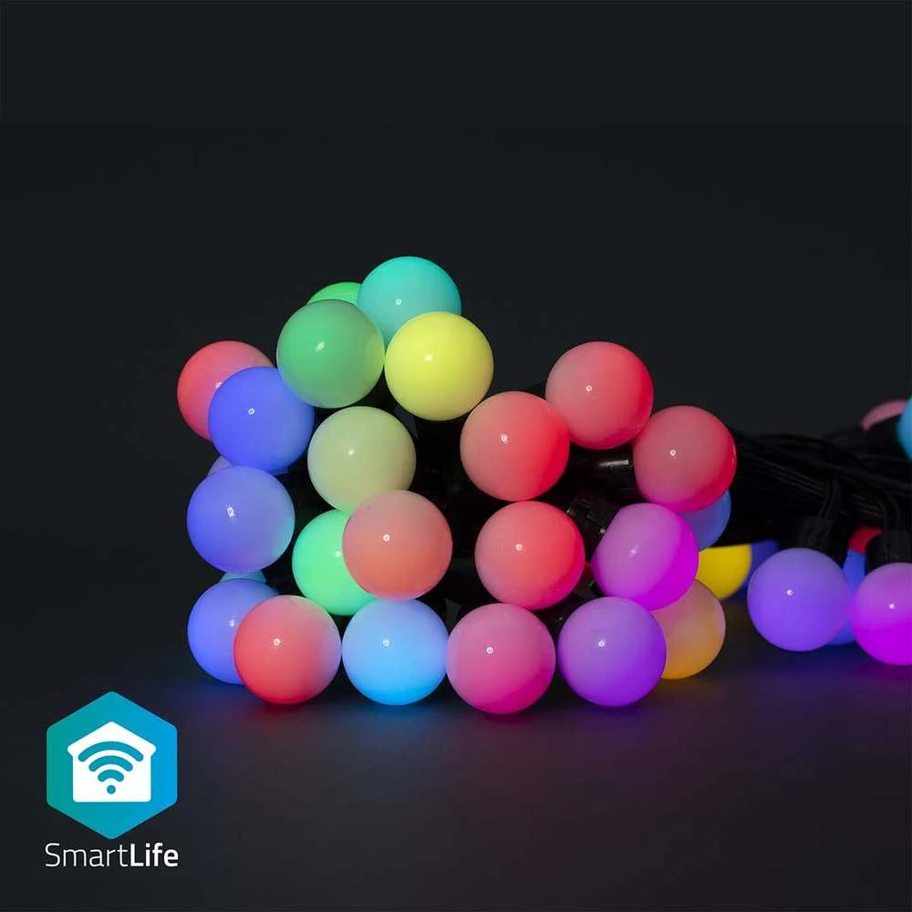 Nedis Išmani LED girlianda, 230Vac, 10,8m, 48 x Ø30mm LED, RGB+, Wi-Fi, TUYA