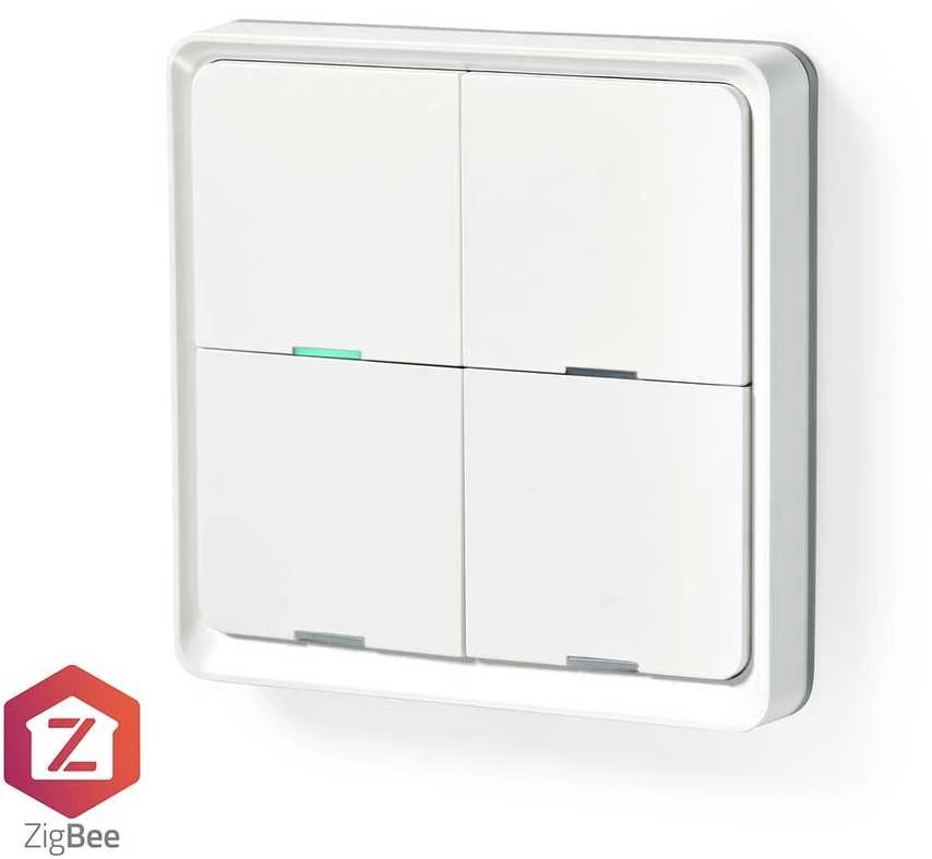 Nedis Išmanusis Zigbee SmartLife belaidis sieninis jungiklis, programuojamas, 12 funkcijų, CR2430, baltas