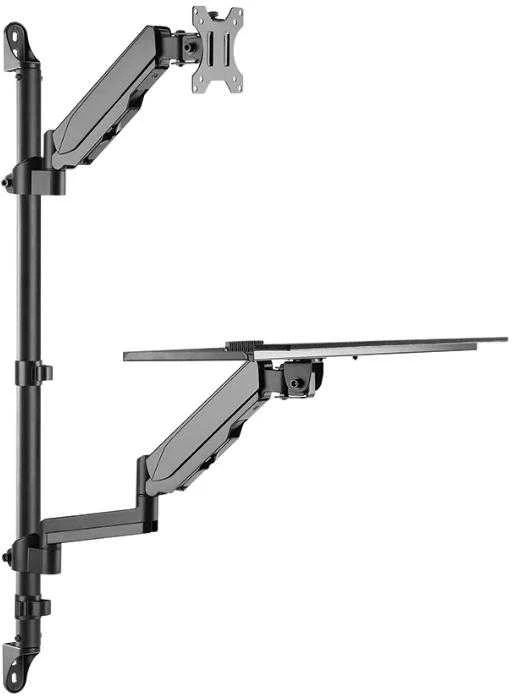 Laikiklis NEOMOUNTS WALL MOUNTED SIT-STAND WORKSTATION (SCREEN, KEYBOARD & MOUSE)