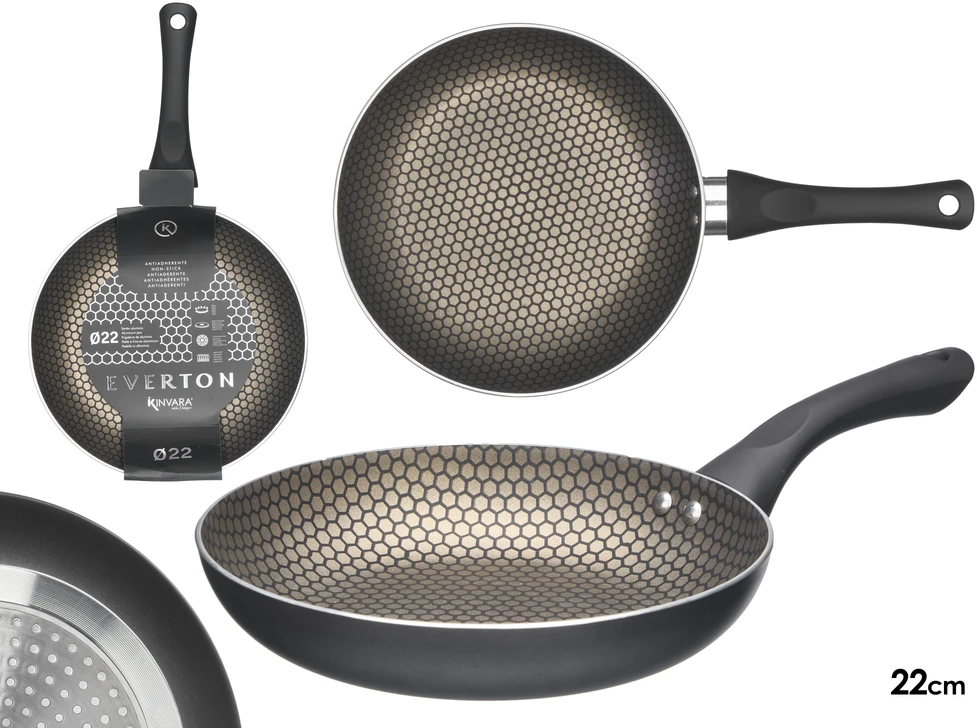 Keptuvė nelimpančiu dugnu Kinvara 9 Juoda Aliuminis Bakelitas 22 cm Indukcija