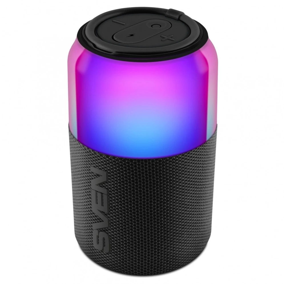 Nešiojamas garsiakalbis SVEN PS-130, juodas, išėjimo galia 10W (RMS), TWS, Bluetooth, USB, ličio baterija