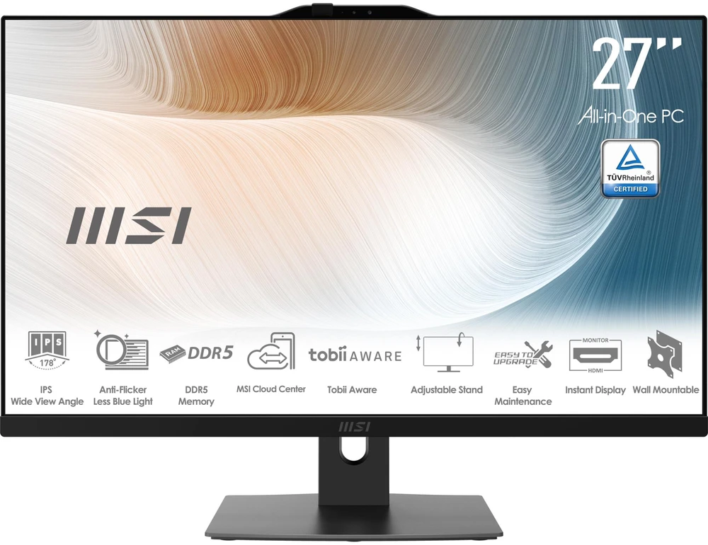Stacionarus kompiuteris MSI Modern AM272P 1M-845EU Intel Core 7 150U 27 colių FHD 2x8GB 1TB M.2 PCIe 802.11 AX ir BT 5.3 W11P