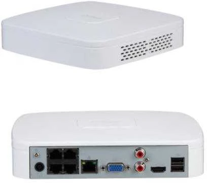 Dahua Technology Co IP įrašymo įrenginys 4 kam., 4K 12MP, 1HDD, 80Mbps, 4PoE įėjimai, H.265/H.264