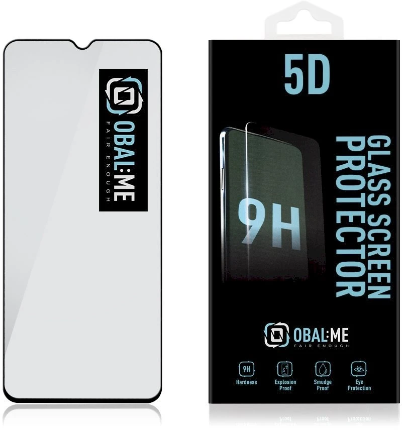 OBAL:ME 5D apsauginis stiklas telefonui Xiaomi Redmi 12C Juodas