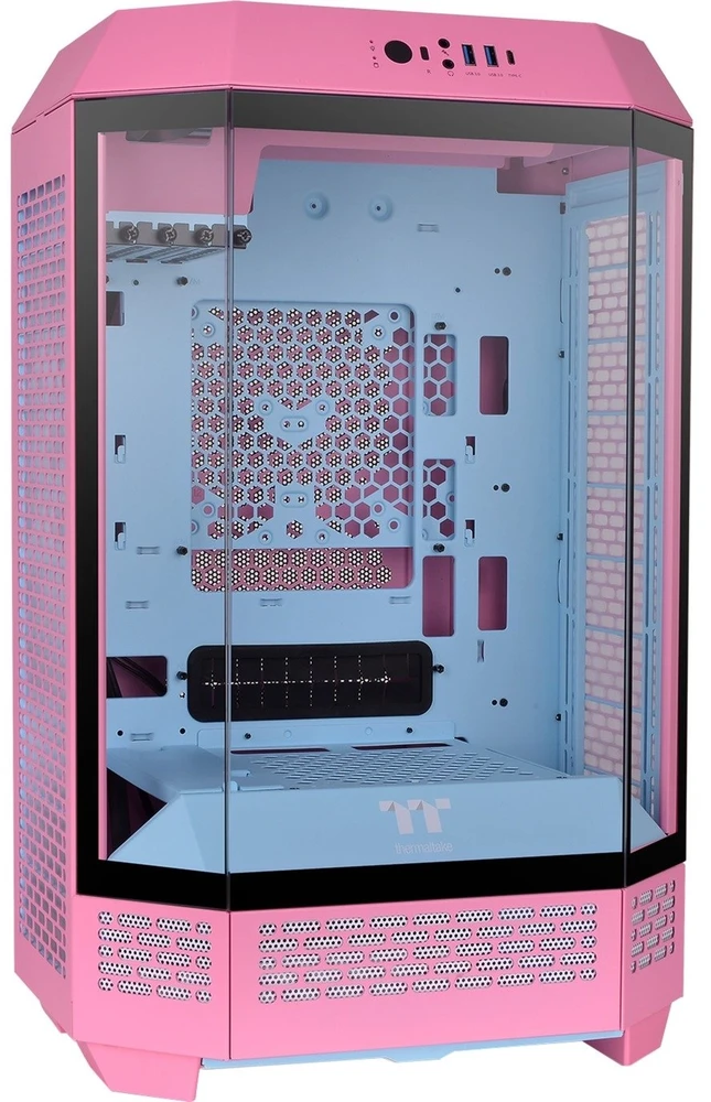 Thermaltake The Tower 300 Bubble Rožinė(pink. Tempered Glass)