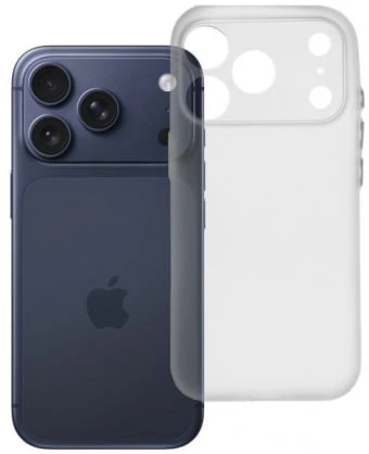 OEM dėklas, skirtas iPhone 17 Pro / 18 Pro (žemas kameros kraštas), itin plonas matinis skaidrus