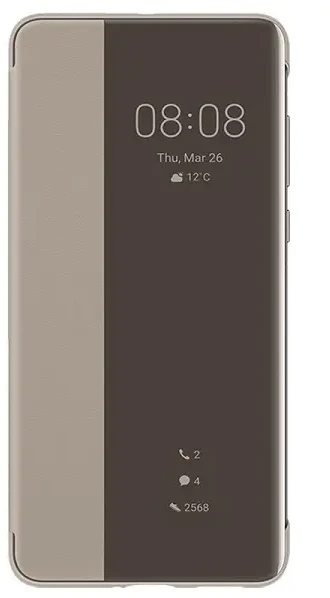 Dėklas Smart View Flip dangtelis, skirtas Huawei P40 (Khaki)