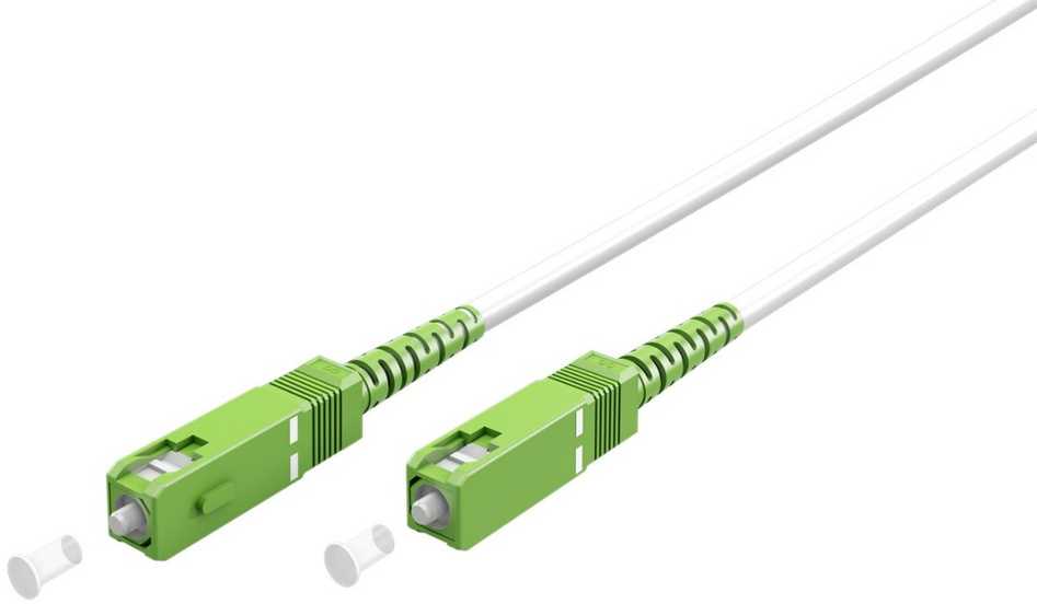 „Goobay“ šviesolaidinis kabelis (FTTH), vienmodis (OS2) baltas, baltas (paprastas), 1 m – laido ilgis 1 m