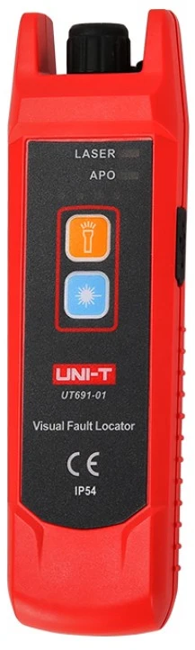 Optinio kabelio testeris, lazeris 650+/-20nm, 10mW; 8-10km, 3.7V 1050mAh, IP54, UNI-T