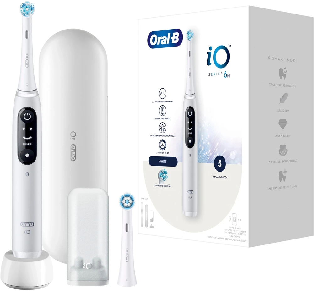 Elektrinis dantų šepetėlis Oral-B iO Series 6, Baltas