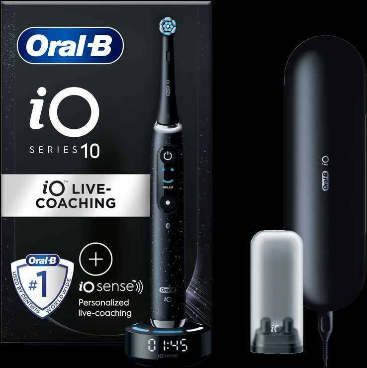 Elektrinis dantų šepetėlis Braun Oral-B iO Series 10, Juodos spalvos