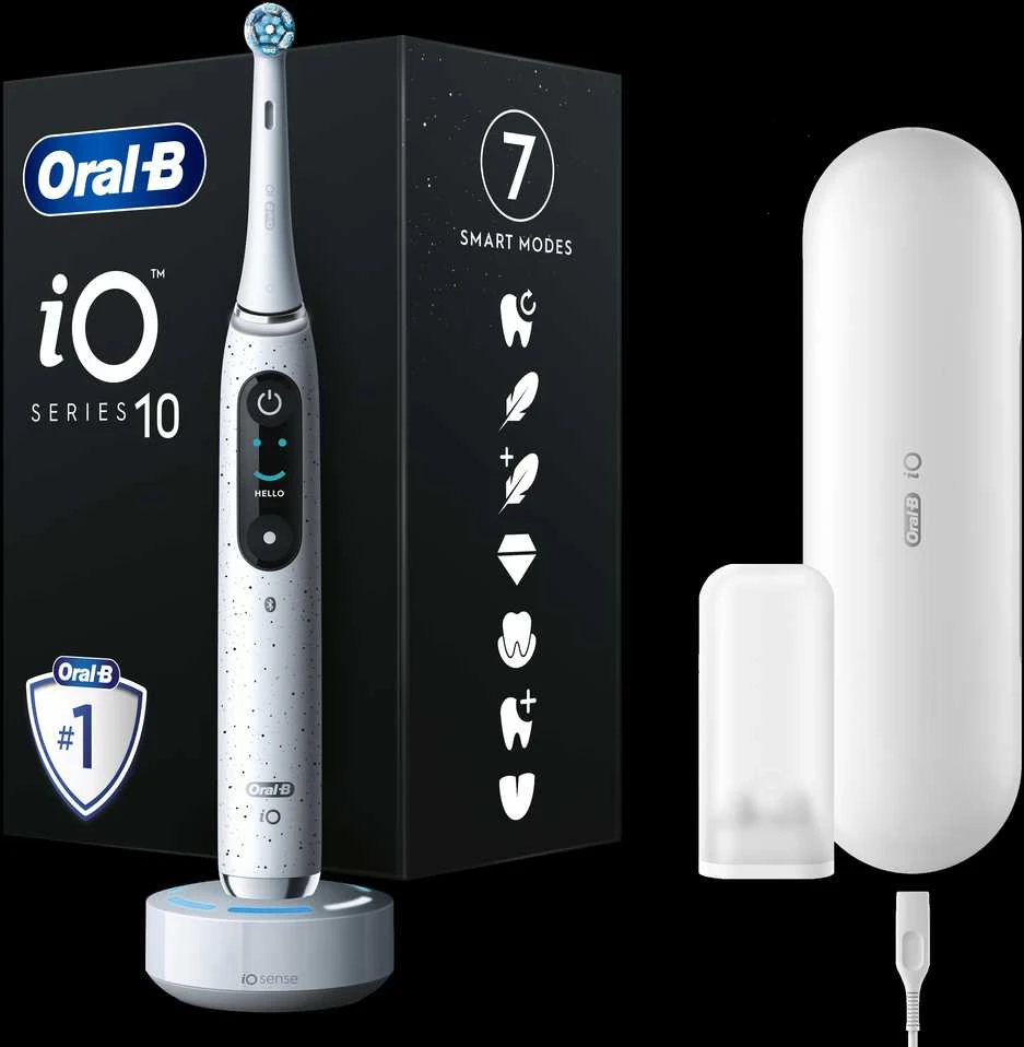 Elektrinis dantų šepetėlis Braun Oral-B iO Series 10, Baltos spalvos