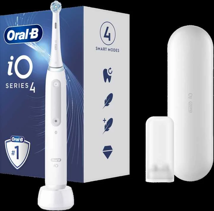 Braun Oral-B iO4 elektrinis dantų šepetėlis baltas Quite Baltas