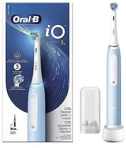 Oral-B Elektrinis dantų šepetėlis | iO3N | Įkraunamas | Suaugusiems | Šepetėlių skaičius galvutės įeina 1 | Number of teeth brushing modes 3 | Ice Mėlyna