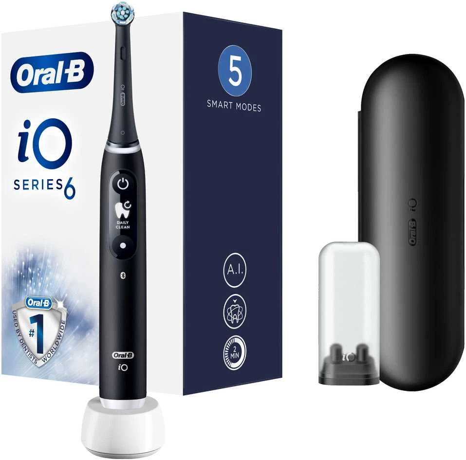 Braun iOM6.1B6.3DK Oral-B iO6 Elektrinis Dantų Šepetėlis Juodas Onyx