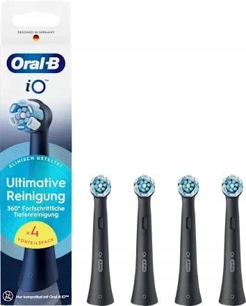 Oral-B iO Ultimate Clean x4 Dantų šepetėlio galvutės, Juoda