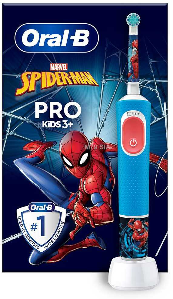 Oral-B Braun D103.413.2K Vitality PRO Kids Elektrinis Dantų Šepetėlis 3+ Spiderman