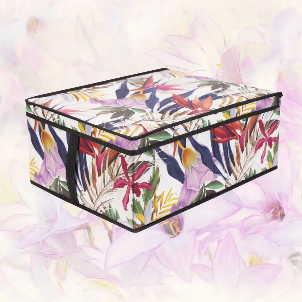 ORDINETT Sulankstoma dėžutė M dydis 48x36x19cm Floral Beauty