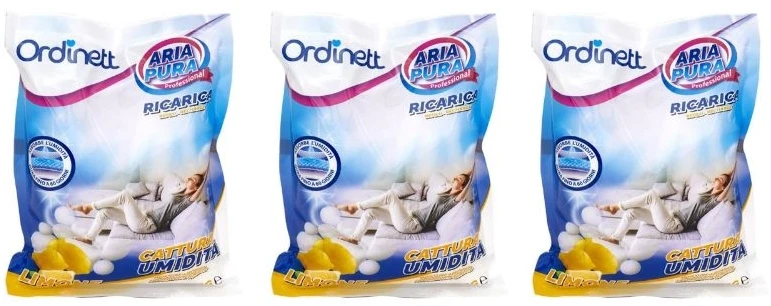 Sausintuvas ORDINETT Moisture absorber supplement 3 pcs. x 450g lemon