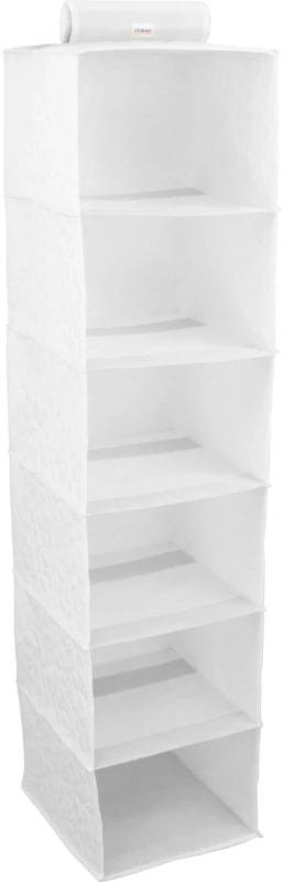 ORDINETT Pakabinamas organizatorius su 6 lentynomis, 30x30x120 cm, medvilnė