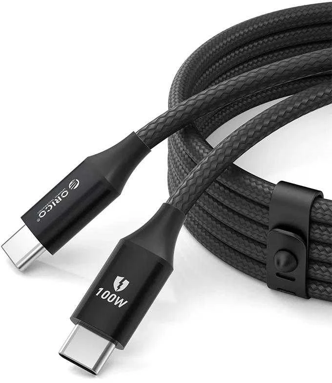 Orico CDX 100W 5A Power Delivery USB-C – USB-C kabelis 1m – juodos spalvos