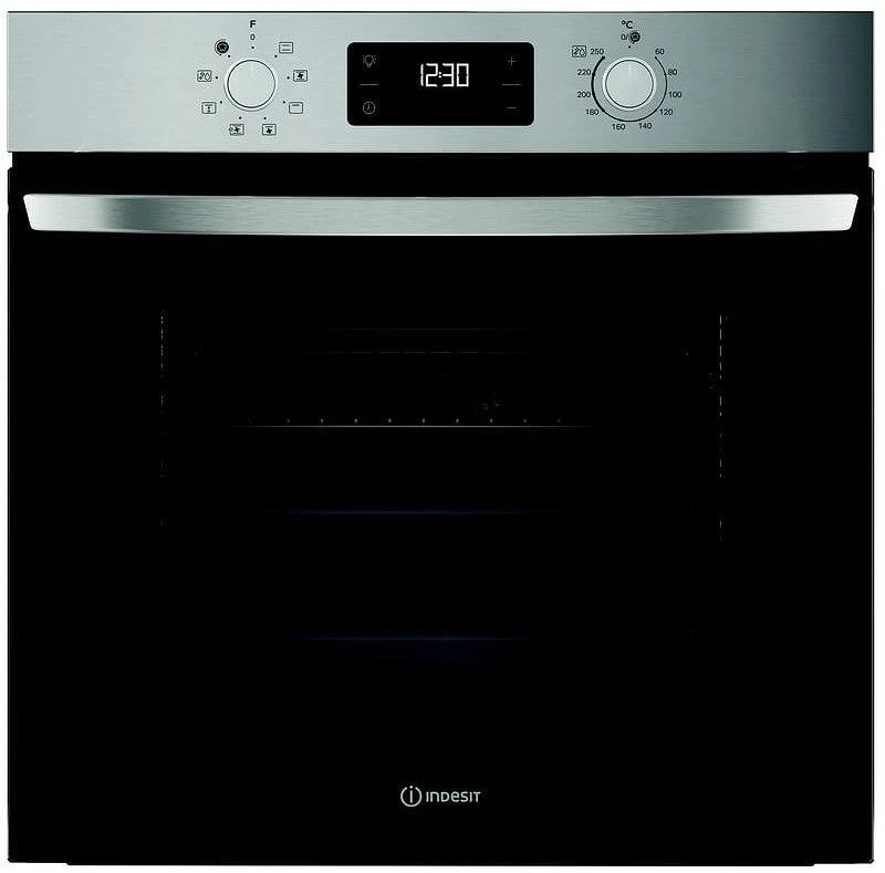 INDESIT orkaitė | IO 255HU X | 71 l | Elektrinė | Hidrolizinė | Elektroninė | Konvekcinė | Aukštis 59,5 cm | Plotis 59,5 cm | Nerūdijantis plienas