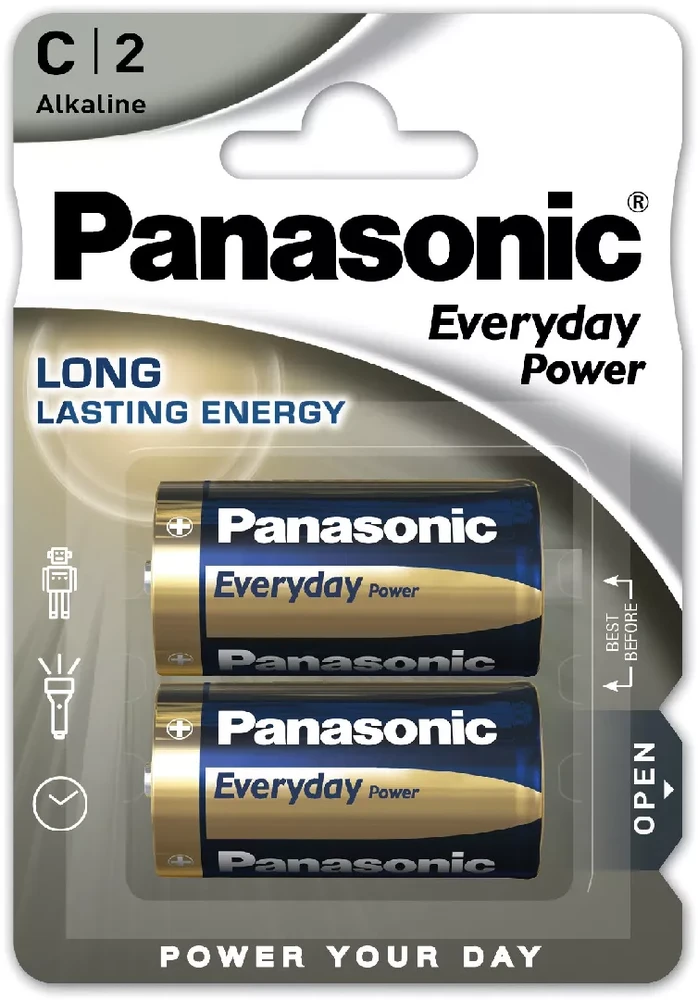 Panasonic Batteries Panasonic Everyday Power šarminės baterijos C dydžio (LR14EPS), 2 vnt.