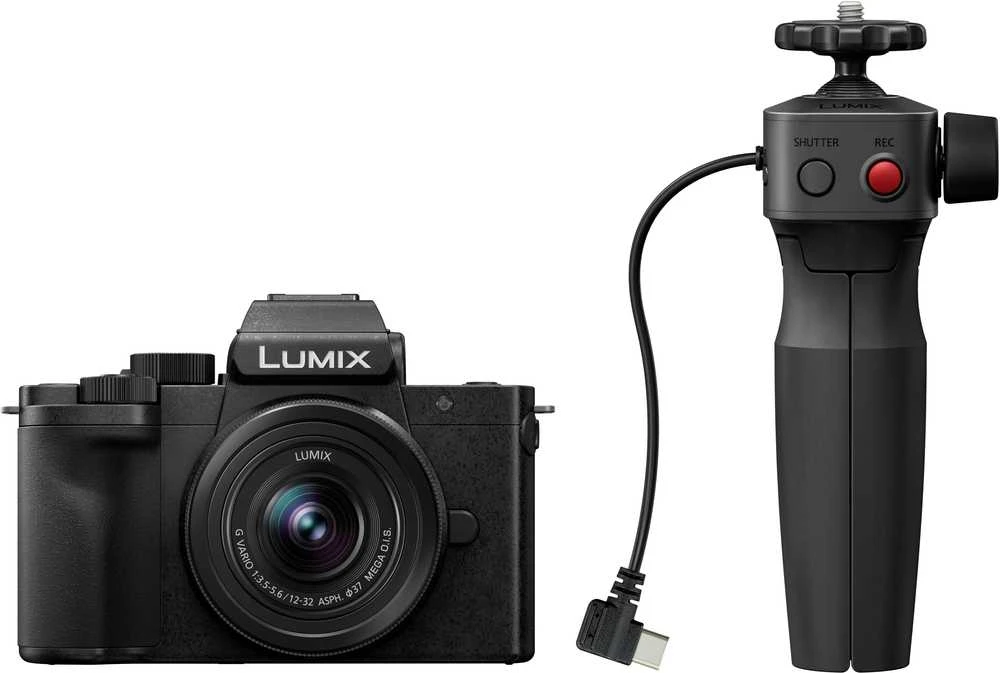 Panasonic „Lumix DC-G100DV“ fotoaparatas + H-FS 12-32 f/3.5-5.6 + DMW-SHGR2 trikojis (DC-G100DVEGK)
