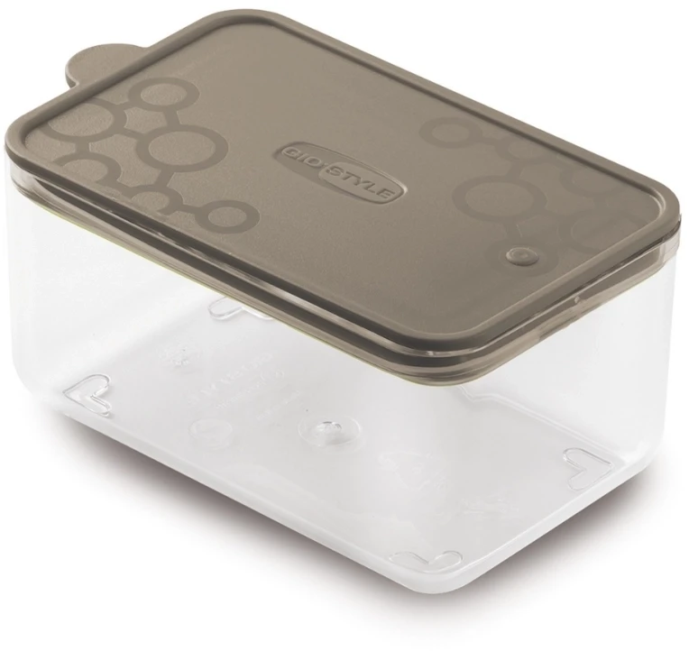 GIOSTYLE Food container rectangular S 0.7L Con.Tengo 15.5x10x11.9cm pilkas-ruda