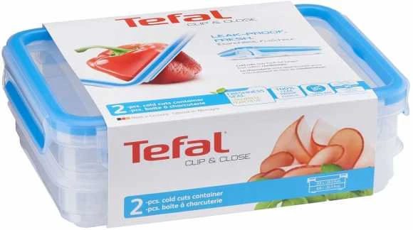 Tefal K30288 indas maistui laikyti „Box“ Stačiakampio formos 0,6 L Mėlyna, Permatomas 2 vnt