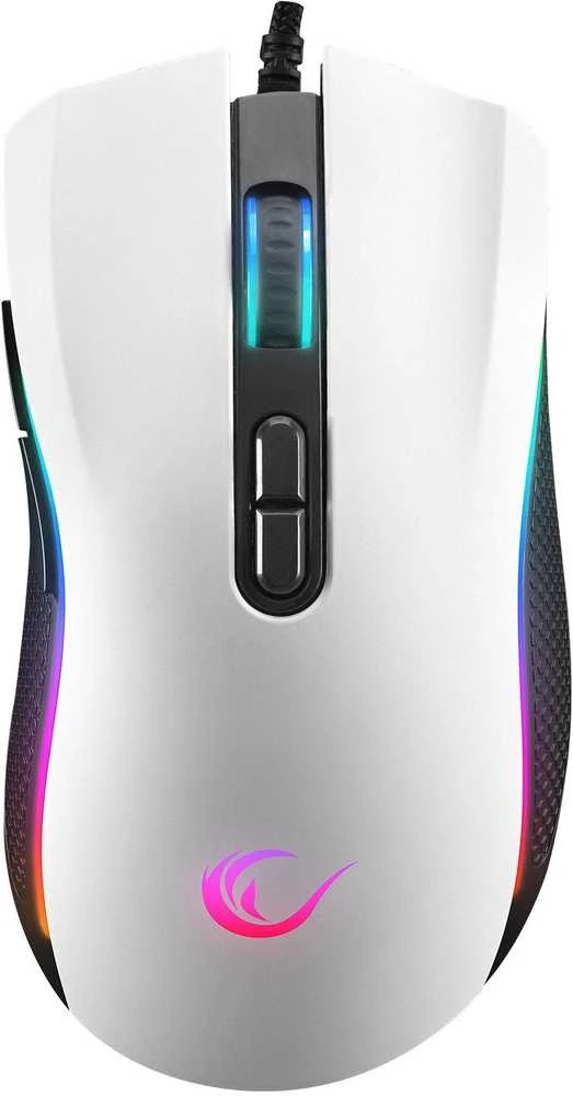 Pelė Rampage SMX-R44V2 žaidimams 12800 DPI RGB LED 1K Hz HUANO Makro balta