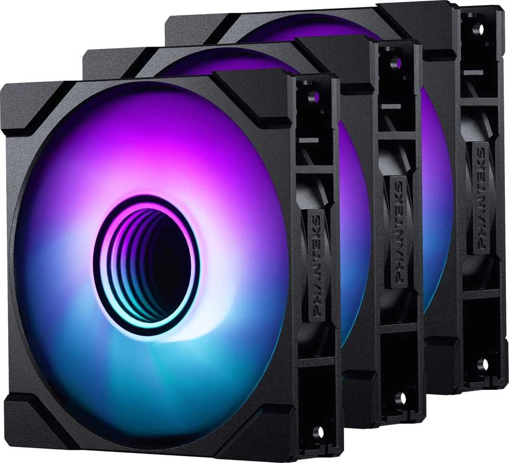 PHANTEKS M25 Gen2 PWM D-RGB korpuso ventiliatorius, 3er-Pack – 120mm, juodos spalvos