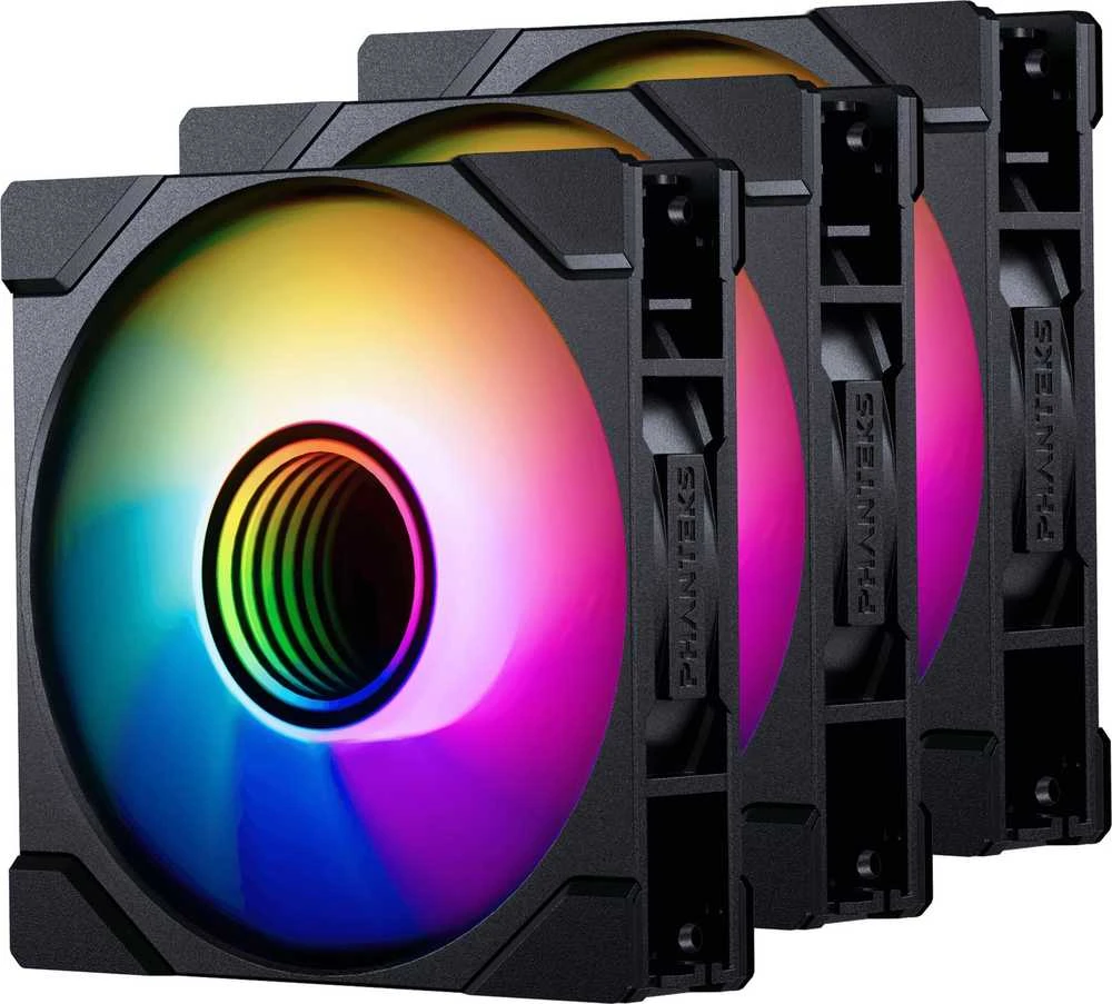 PHANTEKS M25 Gen2 PWM D-RGB korpuso ventiliatorius, 3er-Pack – Reverse Blade, 120mm, juodos spalvos