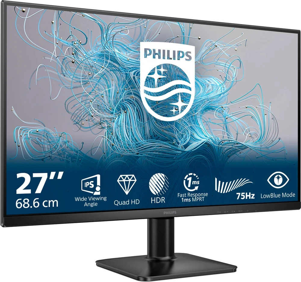 Philips 1000 series 27E2N1500L/00 computer monitorius 68.6 cm (27") 2560 x 1440 pikselių Quad HD LED Juodas