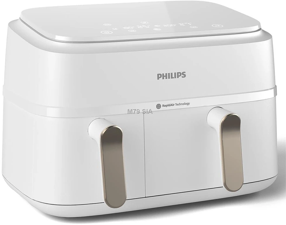 Dviejų krepšelių gruzdintuvė Philips 3000 serija NA353/10, 9 l, Balta