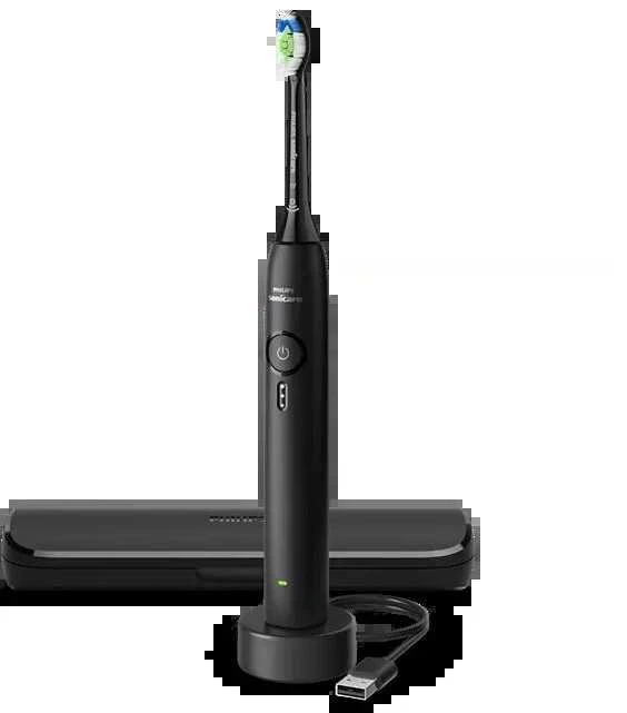 Philips Sonicare 3100 juodas šepetėlis su priedais