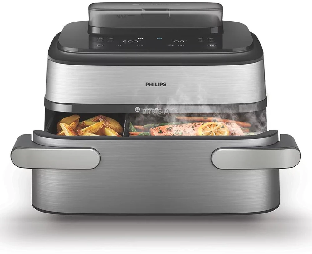 „Philips 5000 Steam Megabasket NA565/02“ oro gruzdintuvė, 9,5 l – nerūdijančio plieno