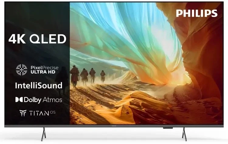 Philips 4K QLED Ambilight televizorius | 75PQS7801/12 | 75" | Smart TV | Titan OS | UHD | Juodos spalvos