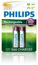 Įkraunama baterija Philips AA 2600 mAh 2 lizdinės plokštelės