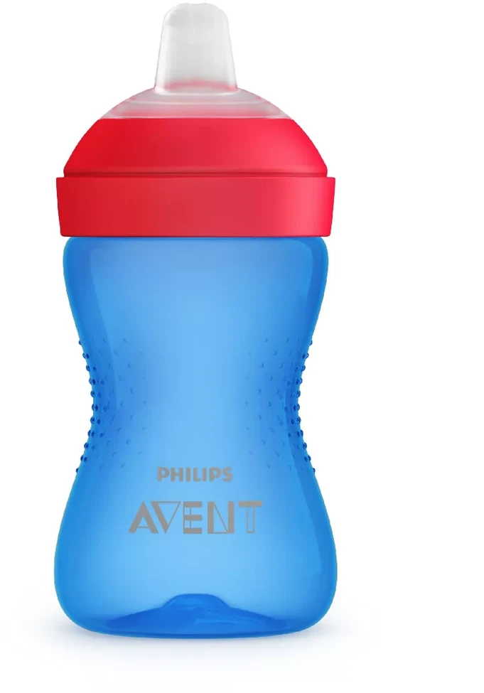 Philips AVENT puodelis minkštu, kramtymui atspariu snapeliu, 300 ml, mėlynas