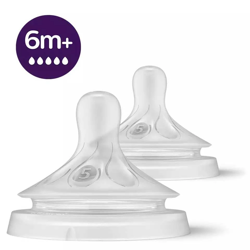 Philips AVENT Natural Response 6+ mėn. Nr. 5 vidutinės tėkmės žindukai, 2 vnt.