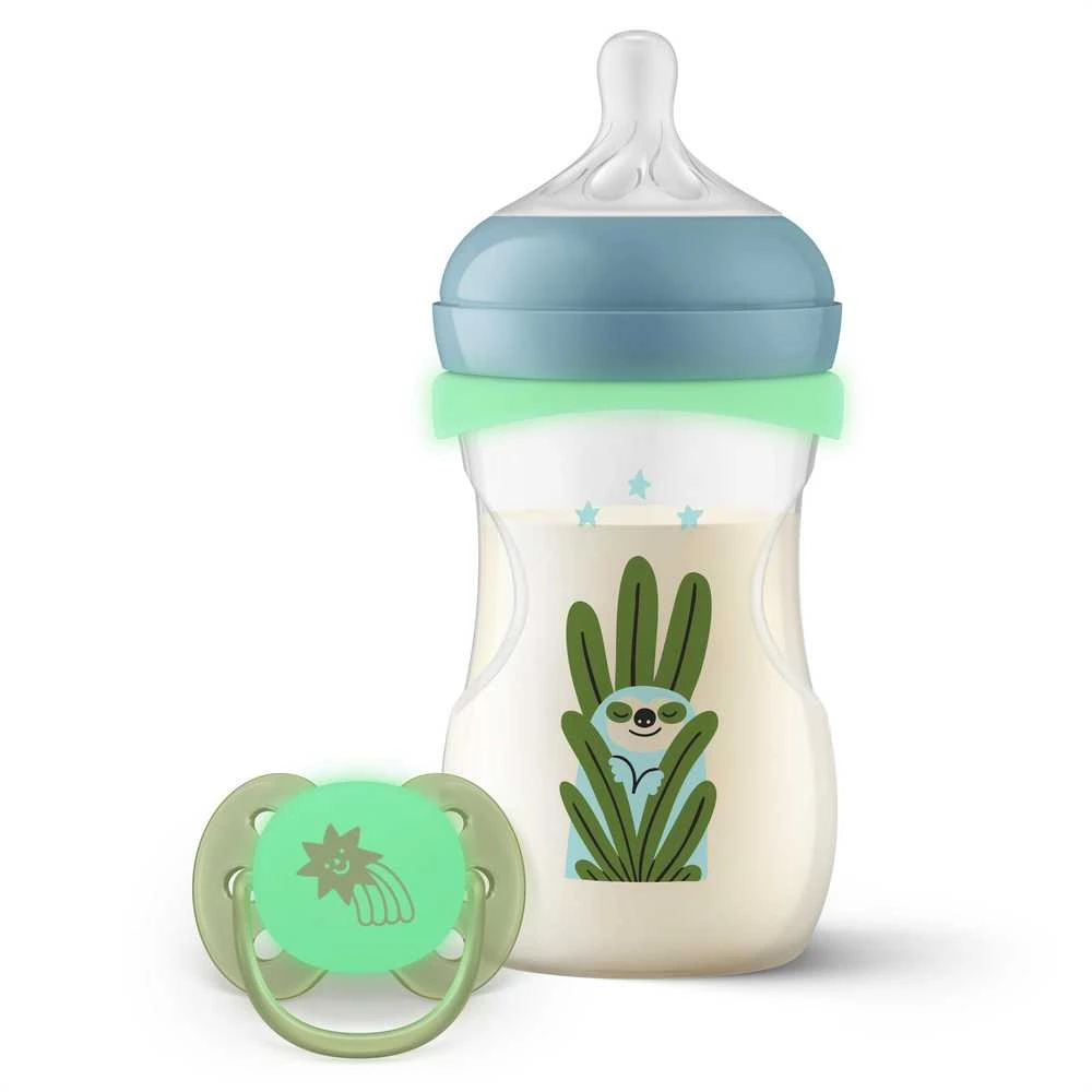 Philips Avent buteliukas su šviečiančiu naktiniu čiulptuku