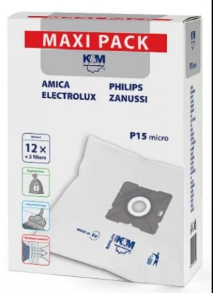 Dulkių siurblio maišelis K&M P15-MX, 12 vnt.