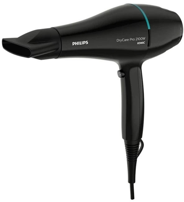 „Philips DryCare Pro“ plaukų džiovintuvas BHD272/00 Galingas kintamosios srovės variklis, 2100 W džiovinimo galia, didelis oro greitis iki 130 km/h*, joninė priežiūra žvilgantiems plaukams.