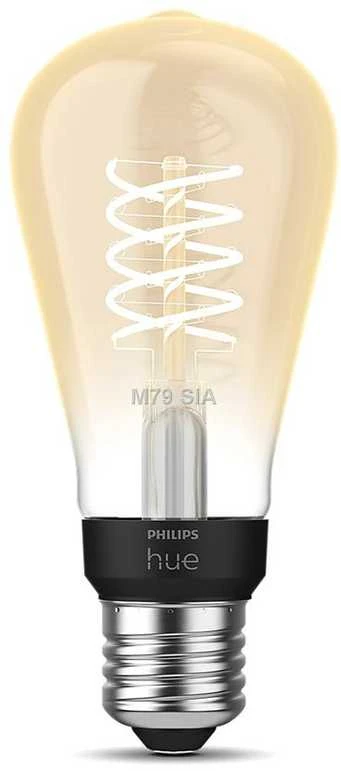 Philips Hue W 7.2W Filament ST64 E27 | E27 | 7 W | Minkštas baltas 2100K | Bluetooth ir Zigbee