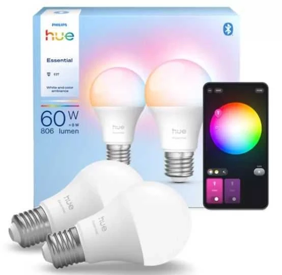 „Philips Hue E WCA 806 A60 2P EU“ | E27 | 8 W | „Bluetooth“, „Zigbee“