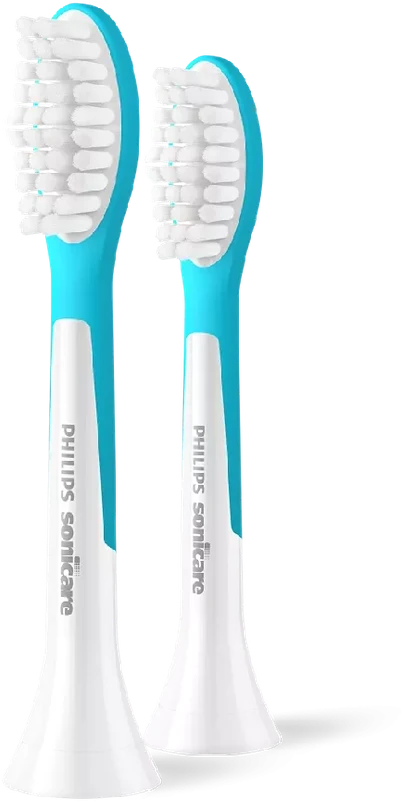 2 dalių šepetėlių galvučių pakuotė Philips Sonicare For Kids HX6042/90, baltos/mėlynos spalvos